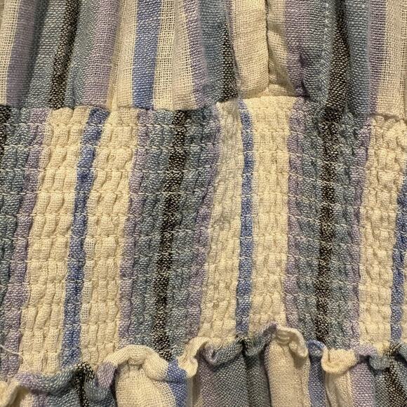 Rails Dress Womens XL Blue Purple Catania Stripe Crystal Smocked Ruffle Boho - Picture 8 of 16